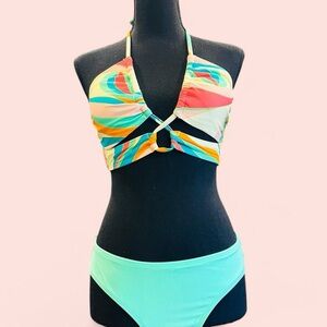 Abstract Pastel 2 Piece Bikini Barhing Suit Medium